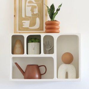 Unique Bohemian Boho Eclectic Clean Modern Resin Wall Shelf Side Table